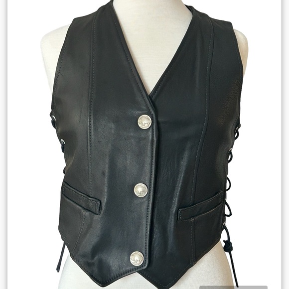 Jackets & Blazers - Art’s Riding Apparel Ladies Buffalo Nickel Leather Vest, Adjust Made in America